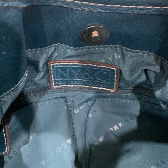 NEW YORK AND COMPANY VEGAN LEATHER SLOUCHY HOBO BAG - TEAL - Picture 5 of 10